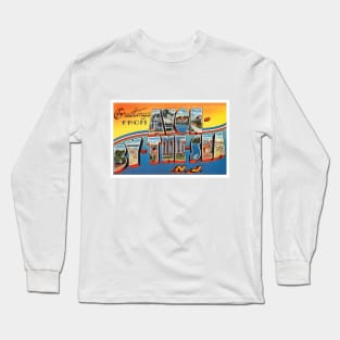 Greetings from Avon-by-the-Sea New Jersey - Vintage Large Letter Postcard Long Sleeve T-Shirt